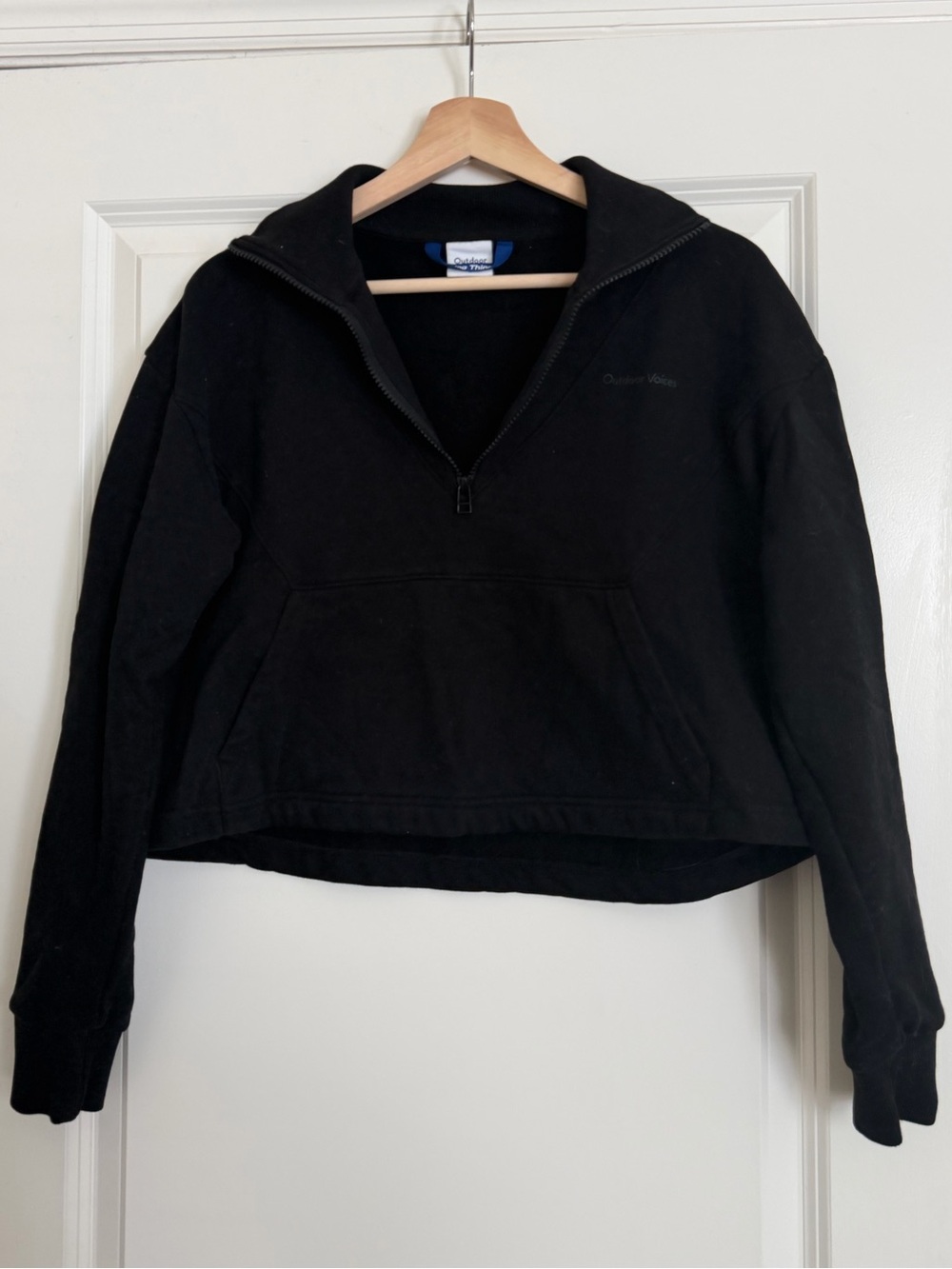 Outdoor Voices Black Teddy Half-Zip Jacket